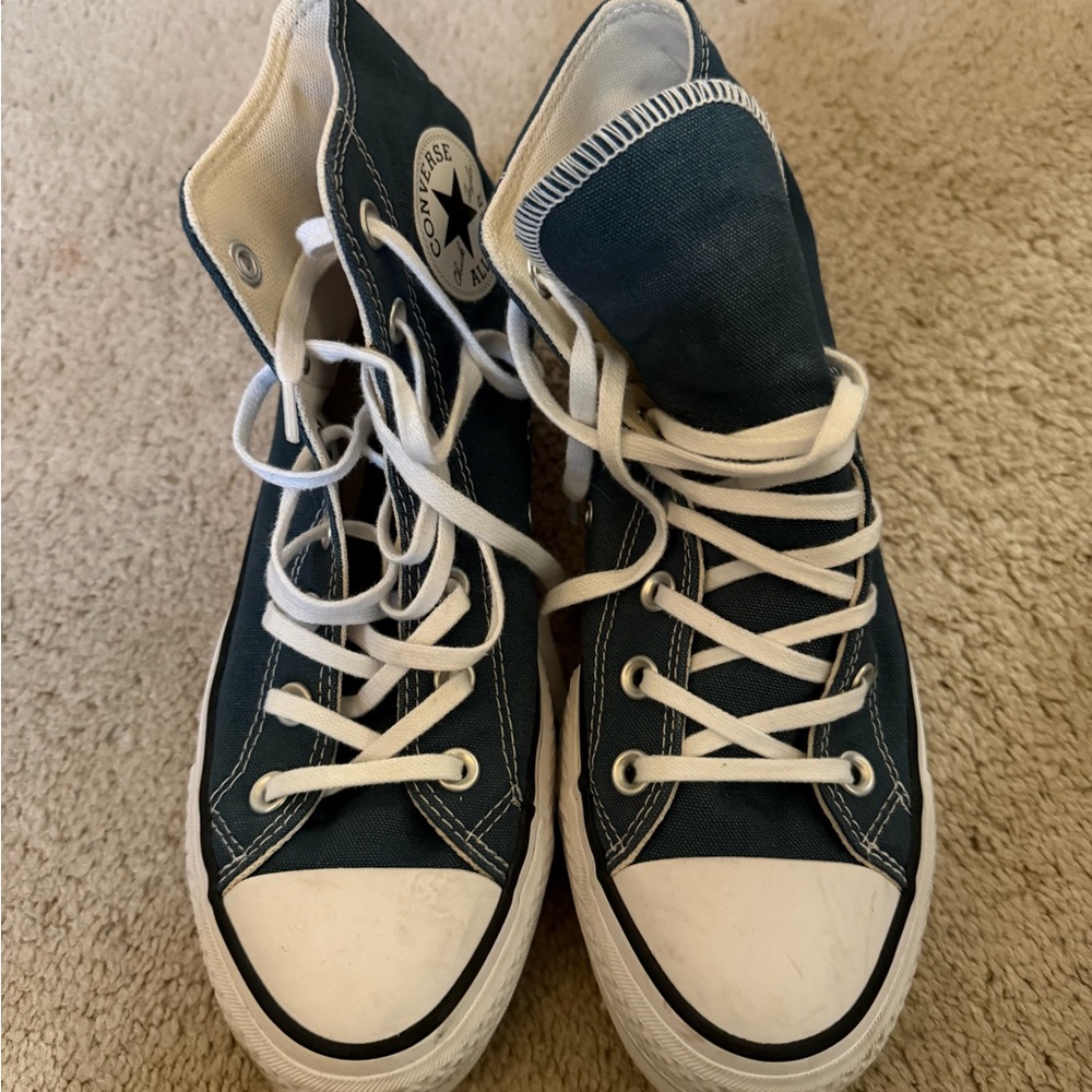 Converse Kids High-Top Sneakers - Teal and White